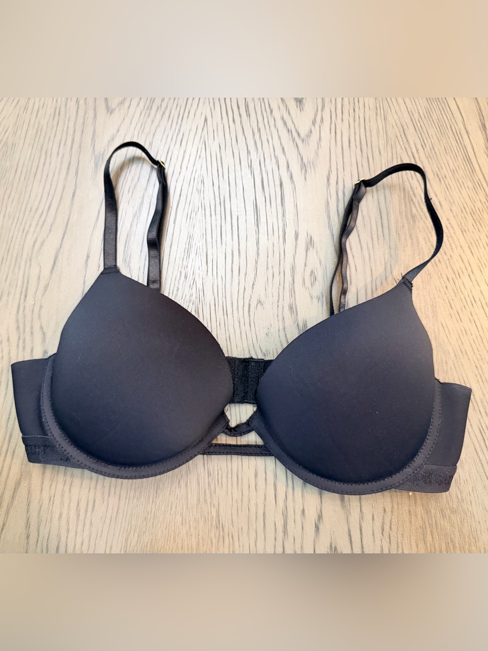 Juicy Couture Black Molded Push-Up Bra with Cutout Detail